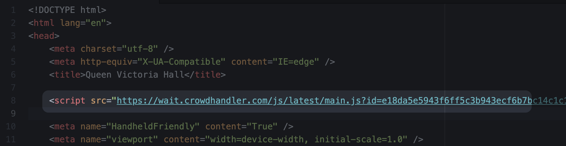 Posición recomendada para el fragmento de código JS en el HTML